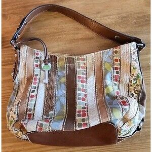 Fossil Genuine Classic 1954 Patchwork Canvas Purse Handbag Shoulder Bag